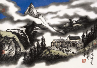 Sketch of Swiss Landscape, IV (45x64cm)