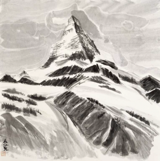 WU Changjiang - The blue Peak in Snow and Clouds   (68,5x68,5cm)