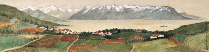 Le lac de Genève   (33x130,5cm)