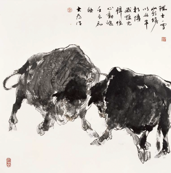 瑞士雪山牧场   (69x71cm)