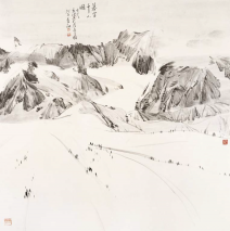 Thousans snow capped Peak and Dust  69x70cm)