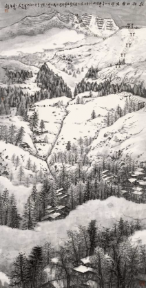 Une station de ski tranquille  (137x69cm)