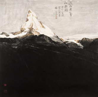 WANG Hongjian - Lumière de l'aurore sur le Cervin   (69x70cm)