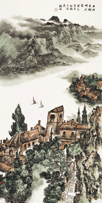 Les foyers du Lac de Genève   (131x68,8cm)
