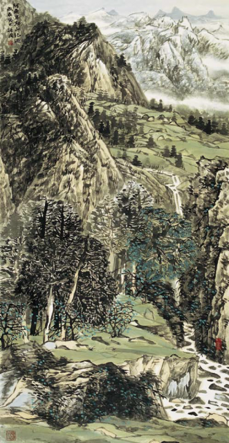 CHENG Zhenguo - Une visite dans les Alpes  (137,8x69,2)