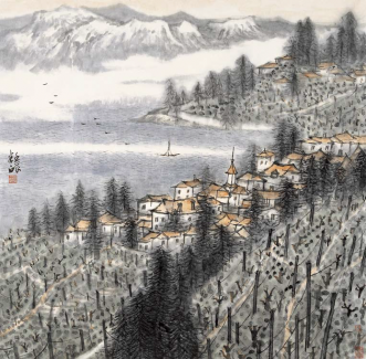 张 捷  - 庄园   (69x70cm)